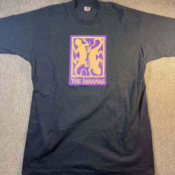 Fruit of the Loom Other - VTG 90s The Iguanas Band Rock Latin T-shirt XL Black Single Stitch